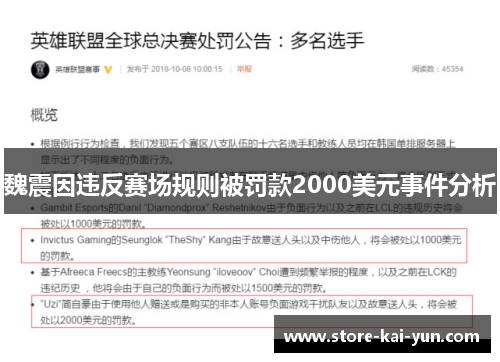 魏震因违反赛场规则被罚款2000美元事件分析 魏震因违反赛场规则被罚款2000美元事件分析